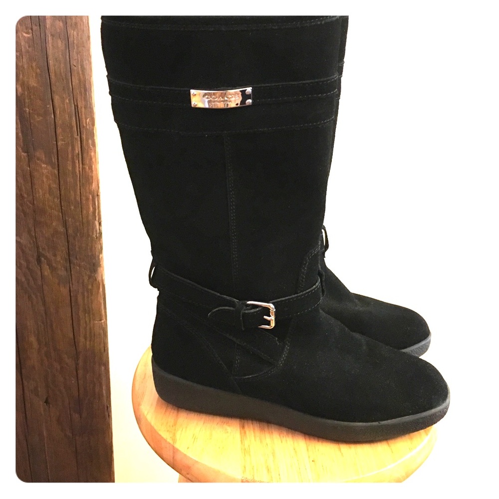 Coach black suede boots